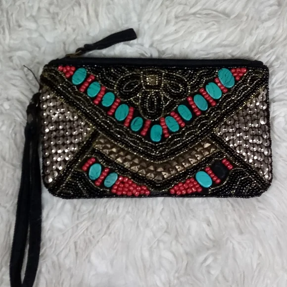 Sequined Beaded Wristlet - Picture 2 of 10